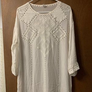 Club Monaco Sheer White Dress